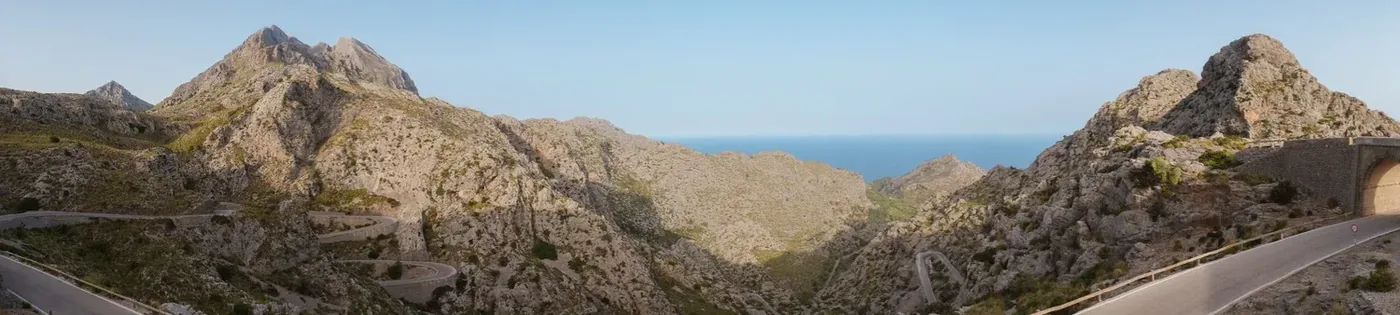 Panorama of the Mallorcan coast from the climb